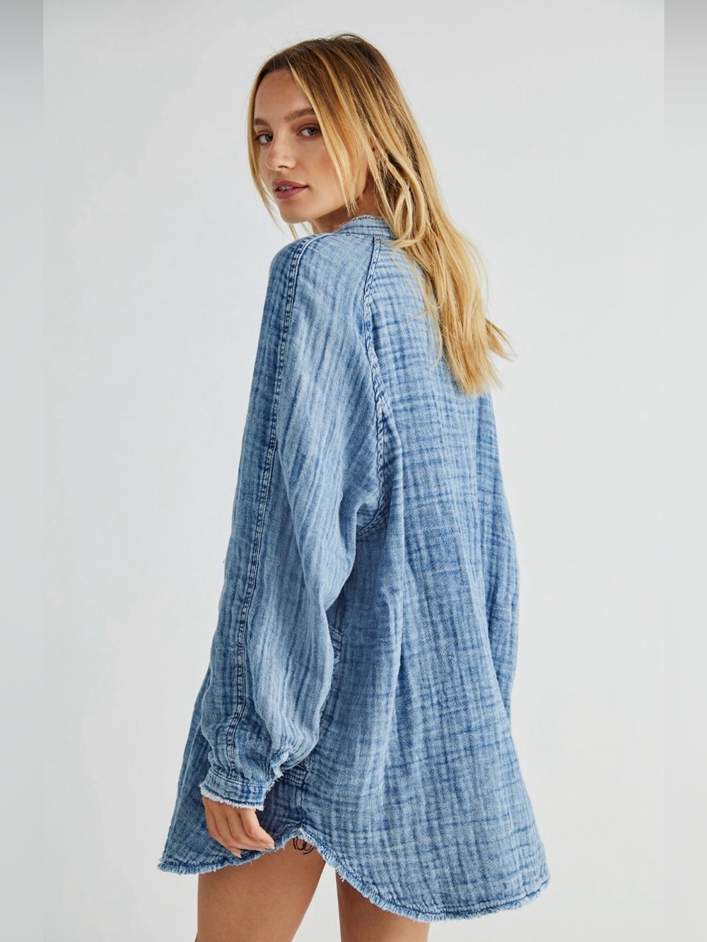 We The Free Summer Daydream Indigo Buttondown Shirt